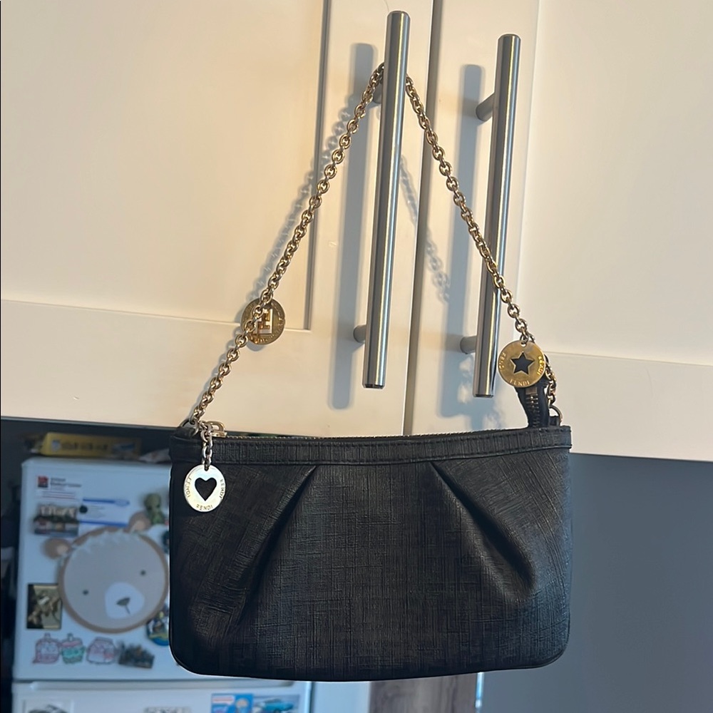 Elegant FENDI vintage canvas baguette